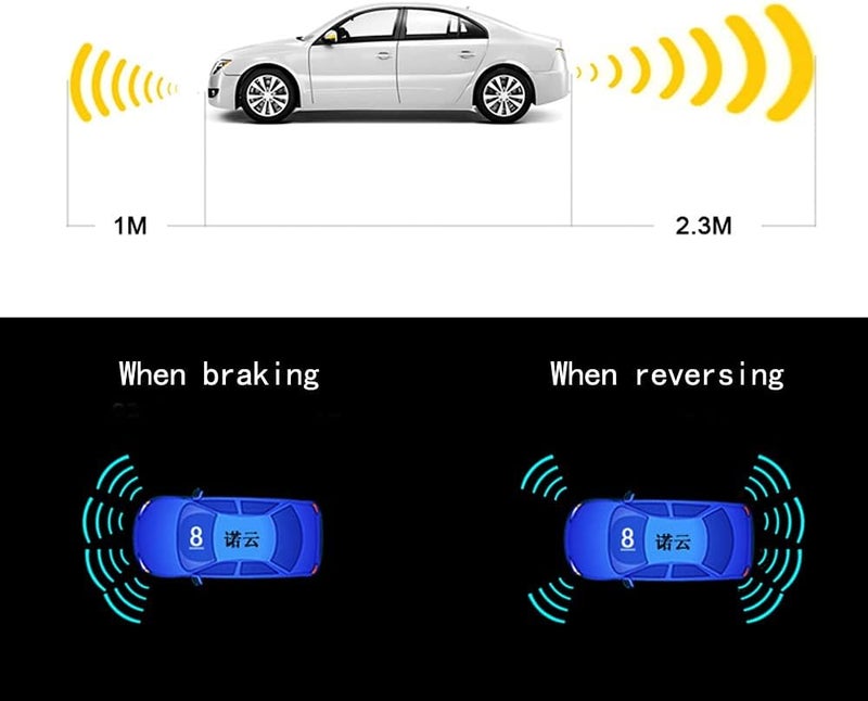 ELSNU Backup Parktronic System Car Auto Vehicle Reverse with 8 Parking Sensors kit Distance Detection LCD Distance Display Sound Warning … - Image 2